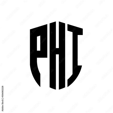 PHI letter logo design. PHI modern letter logo with black background ...