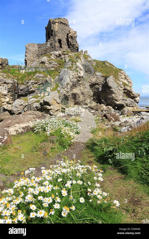 Ruins of Kinbane Castle near Ballycastle, Northern Ireland Stock Photo ...