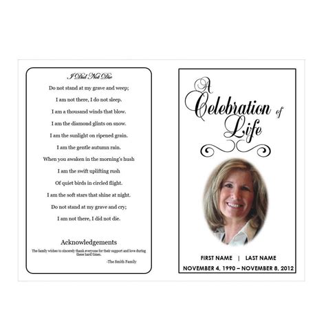 Free Obituary Template For Microsoft Word