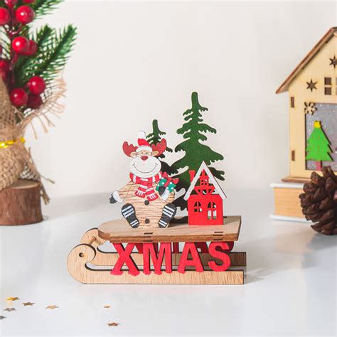 Xmas DIY Wooden Reindeer Sleigh Decor Online - Premium Decor Object ...