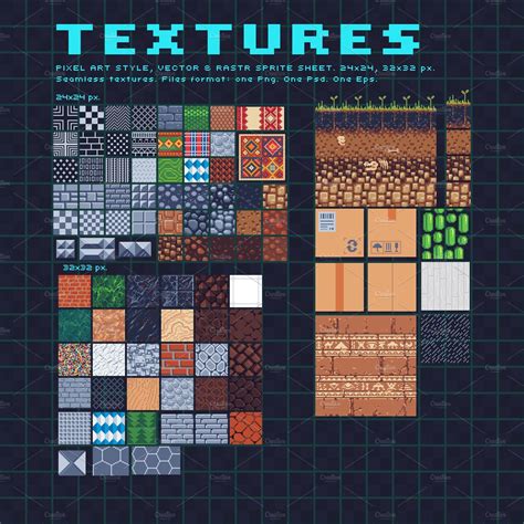 Textures pixel art set | Pixel art games, Pixel art, Pixel art design