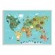 Stupell Country Animals World Map Continents Wildlife Diagram Wood Wall ...