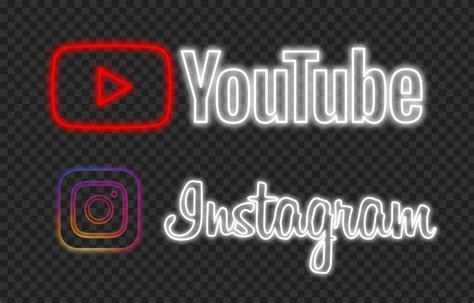 Hd Beautiful Youtube Instagram Neon Logos Png Citypng | The Best Porn ...