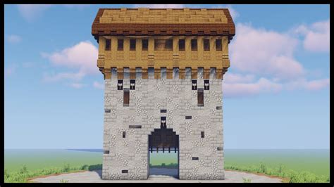 Minecraft: How to build a Medieval GateHouse - YouTube