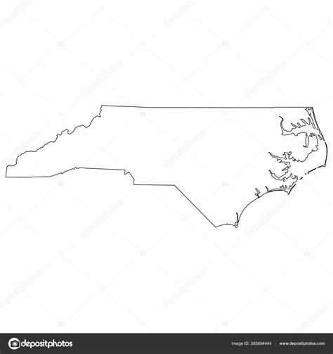 North Carolina State Border Usa Map Outline Stock Vector Image by ...