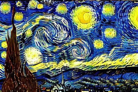 Vincent van Gogh's Starry Night and Self Portrait | Stable Diffusion