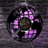 World Map Wall Clock on a Vinyl Record with LED Backlight – BlueDaisyDeals