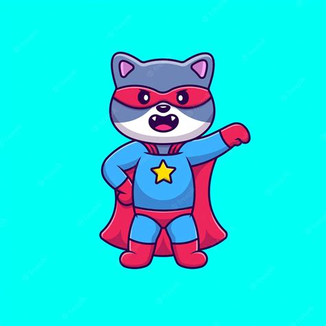 Premium Vector | Cute Cat Super Hero Cartoon Vector Icons Illustration