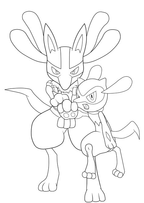 Lucario and Riolu Aura Sphere Lineart by JamalC157 on DeviantArt