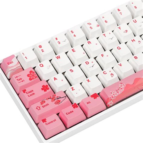 Buy Mosptnspg 104 PBT Sakura keycap Set ，Dye Sublimation OEM Pink ...