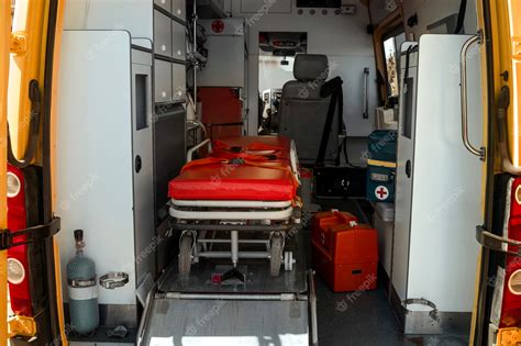 Premium Photo | Front view ambulance car interior