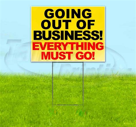 GOING OUT OF BUSINESS EVERYTHING MUST GO 18x24 Yard Sign Corrugated Plastic - Business Signs