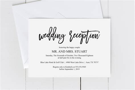 Wedding Reception Invitation card PDF editable template (358494) | Card and Invites | Design Bundles