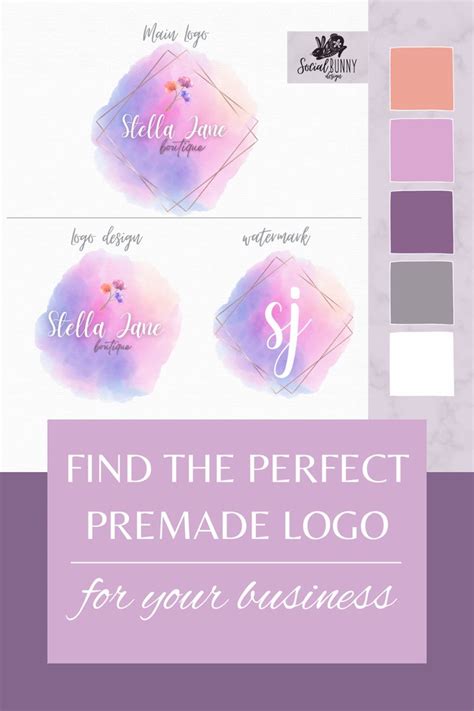 Pink & Purple Logo Design Brand Board Branding Kit Canva - Etsy ...