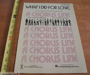 1980s A Chorus Line What I did for love Sheet music | eBay