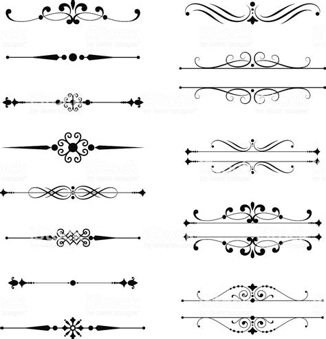 Set of vector text dividers. Each element is grouped for easy editing ...