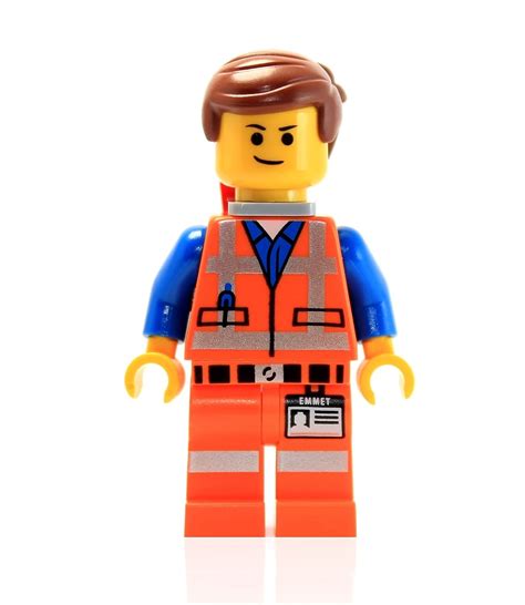 The LEGO Movie MiniFigure Emmet In Worn Uniform (Angry Face, And ...