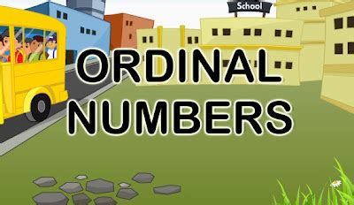 First Steps in English: ORDINAL NUMBERS