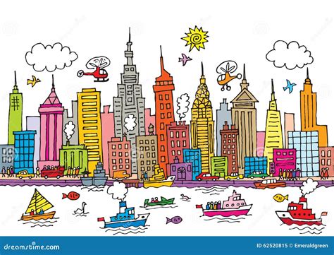 Cartoon New York City Skyline at taraislinnblog Blog