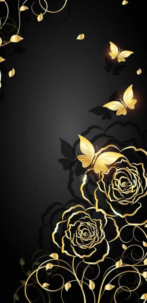 Black and Gold I Roses and Butte. Gold background, Black flowers , Rose ...