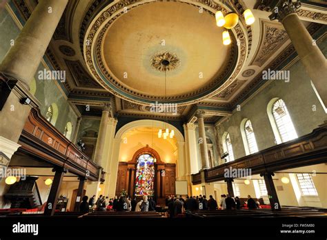 Interior of St Anne's church, Limehouse. Designed by Nicholas Hawksmoor ...