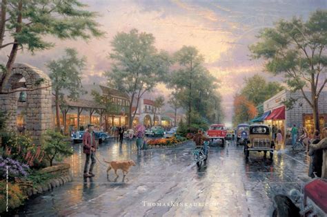 Carmel, Sunset on Ocean Avenue | Thomas kinkade paintings, Kinkade ...