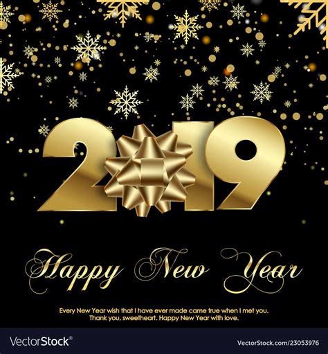 Happy new year greeting card 2019 Royalty Free Vector Image