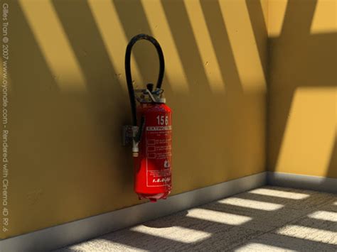 Free 3D models - Fire extinguisher (POV-Ray,C4D,OBJ)