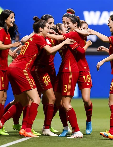 Premium AI Image | Victory for the Spanish women's national football team Generated by AI