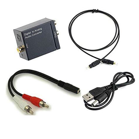 Digital Optical Coax to Analog Stereo Audio L/R Converter Adapter with ...