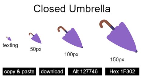 "Closed Umbrella": Emoji and Codes