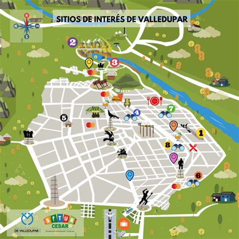 Mapa Turístico de Valledupar SITUR Cesar