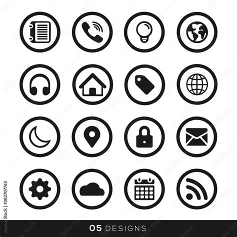 Web icons set, rounded icons grey color, locations icon, house icons, common icons, social media ...