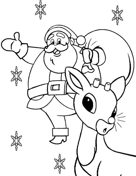 Santa Claus and Rudolph coloring page - Download, Print or Color Online ...