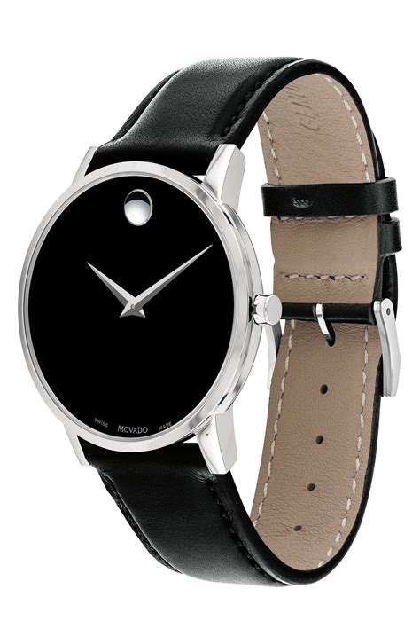 Movado Leather Strap Watch, 40mm | Nordstrom