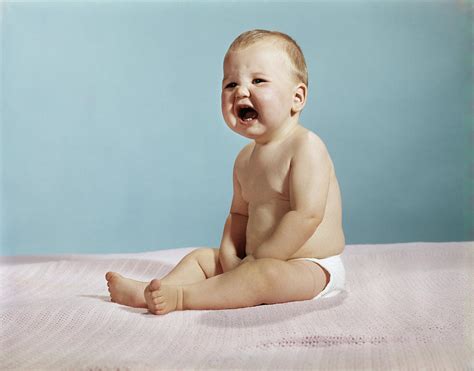 1960s 1970s Sitting Baby Crying Angry Photograph by Vintage Images