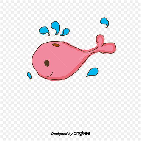 Pink Whale Cartoon Vector, Whale Vector, Cartoon Vector, Pink Whale PNG ...