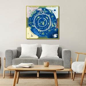 The World Beyond the Ice Wall Map Canvas Wall Art, Flat Earth Map ...