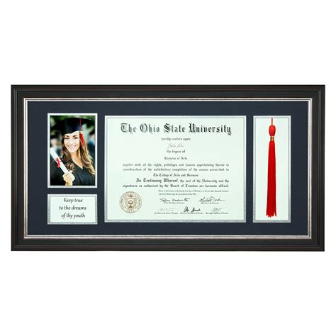 Green Arts 11x22 Diploma Tassel Shadow Box with Double Mat for 8.5x11 ...