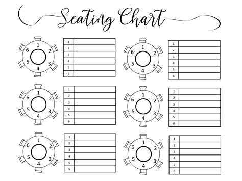 Seating Chart Template Excel
