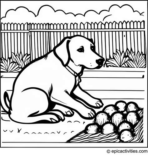 Dog Organizing a Community Garden Planting Day Coloring Page ...