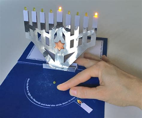 LED Menorah - DIY Pop-up Menorah which you can light up!