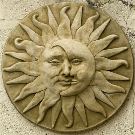 Garden plaque sun moon face | Sun art, Sun moon, Ceramic sun