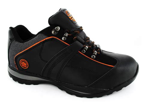 MENS SAFETY TRAINERS GROUNDWORK BLACK STEEL TOE CAP WORK LACE UP SHOES ...