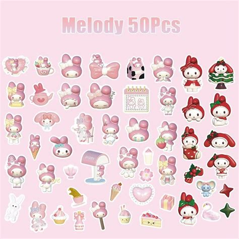 50/100Pcs Cartoon Sanrio Laptop Stickers Hello Kitty Cinnamoroll Kuromi Melody Cute Suitcase ...