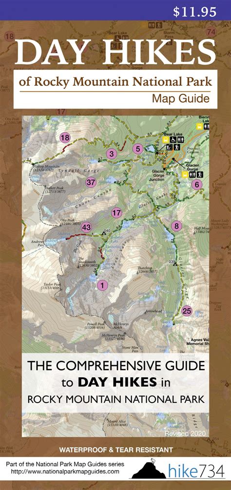 Day Hikes of Rocky Mountain National Park Map Guide