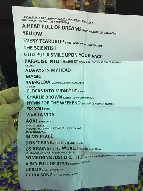 Coldplay A Head Full Of Dreams Tour Playlist - Tour Look