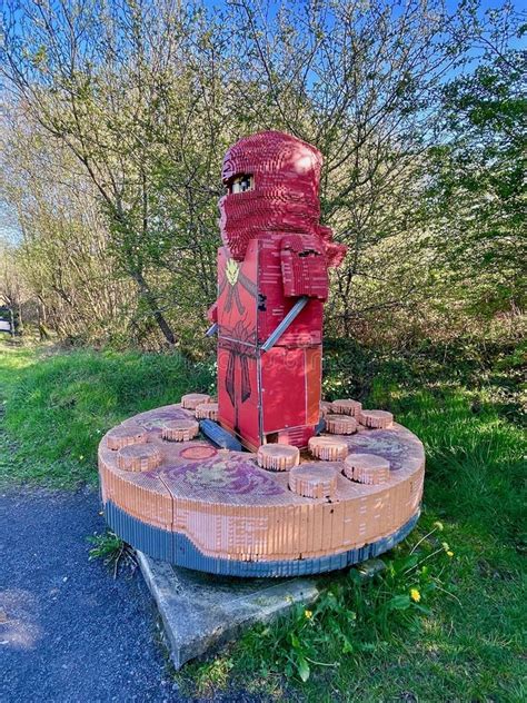 Giant Lego Man Sculpture at the Land of the Giants, Clare Lake, Claremorris Stock Photo - Image ...