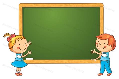 Cartoon schoolchildren at the blackboard in the classroom By Optimistic Kids Art | TheHungryJPEG