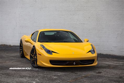 Yellow Ferrari 458 Italia With ADV.1 Wheels - GTspirit